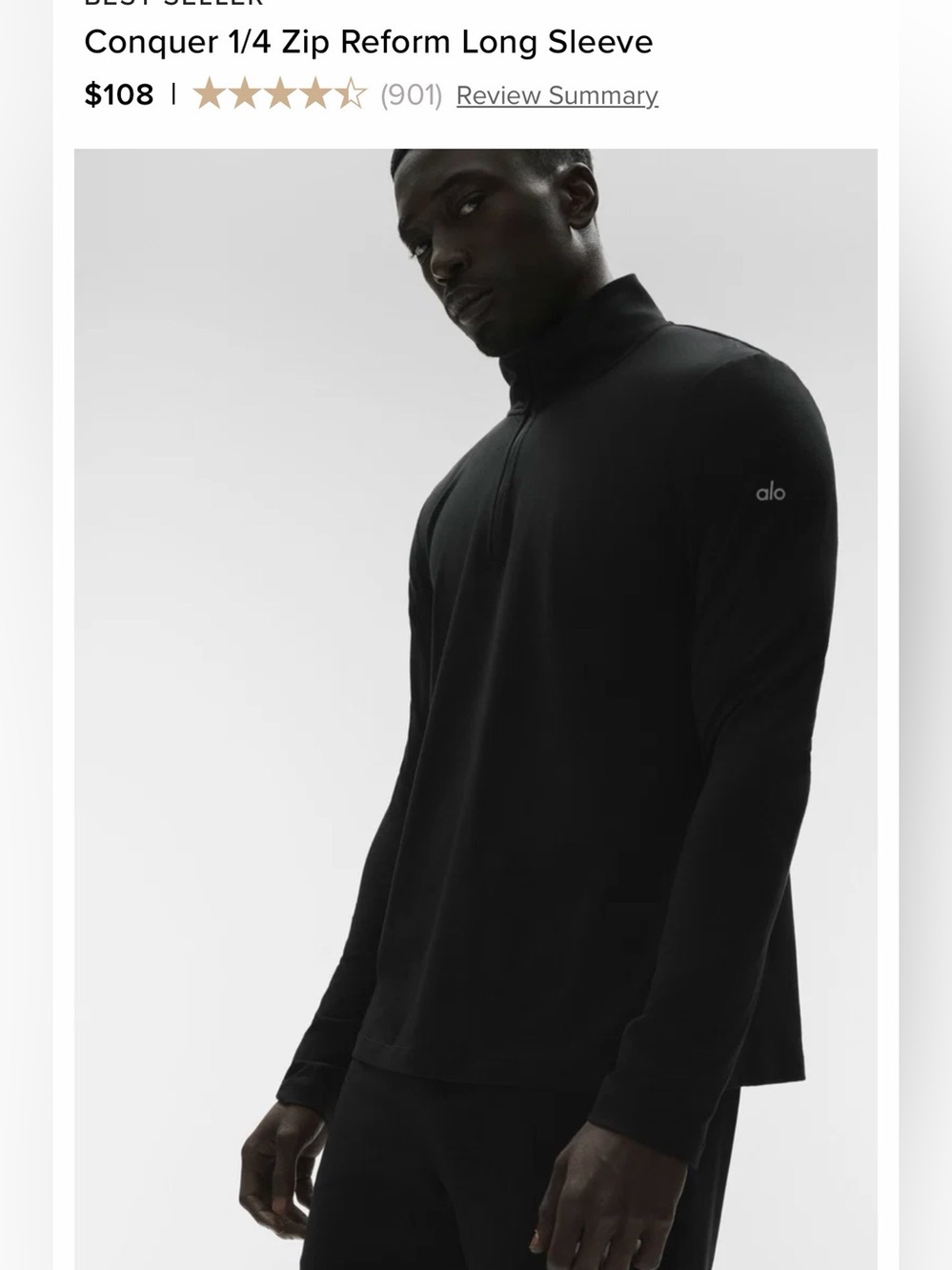 Alo Conquer 1/4 Zip Reform Long Sleeve